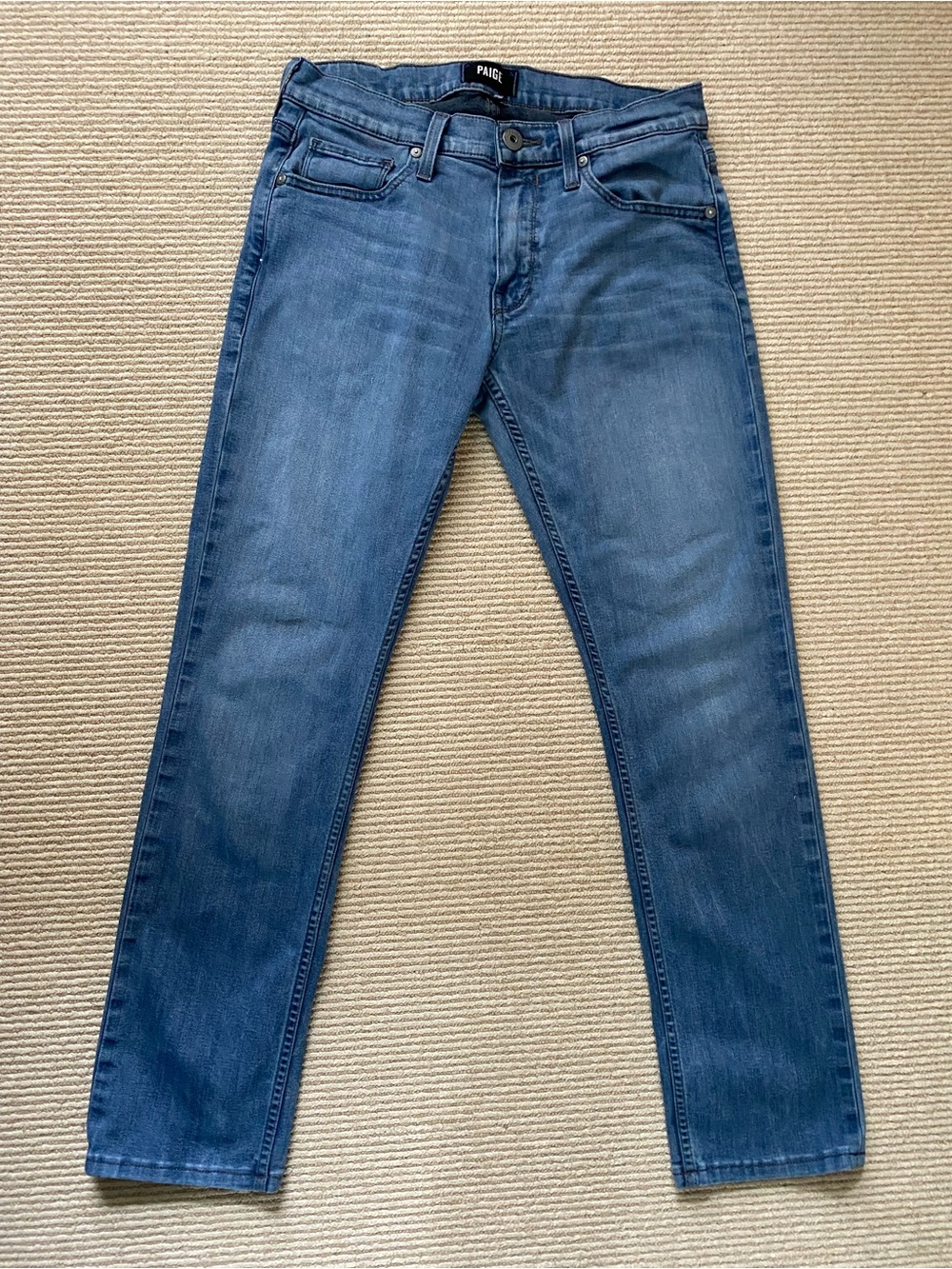 PAIGE Slim Straight Leg Jeans - Medium Blue Wash Premium Denim Size 29